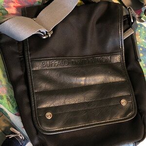 Buffalo David Bitton Black Men's Messenger Crossbody Bag